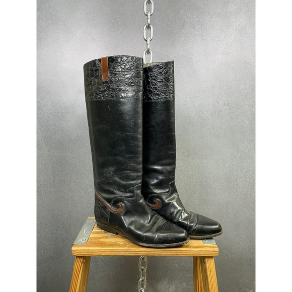 Vintage Bally leather mid calf riding boot‎ rare size 5.5 - Picture 1 of 7